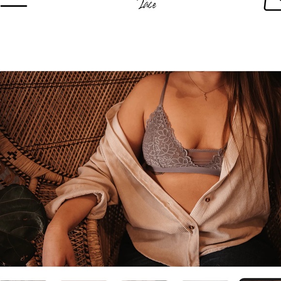 layered with lace Other - NWT 🤍 Layered with Lace Grey bralette and black lace bralette